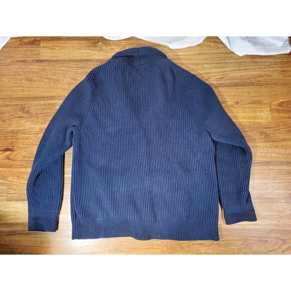 Brooks Brothers Chunky Cotton Mens Size XL Navy Blue Cardigan Sweater - Picture 5 of 5